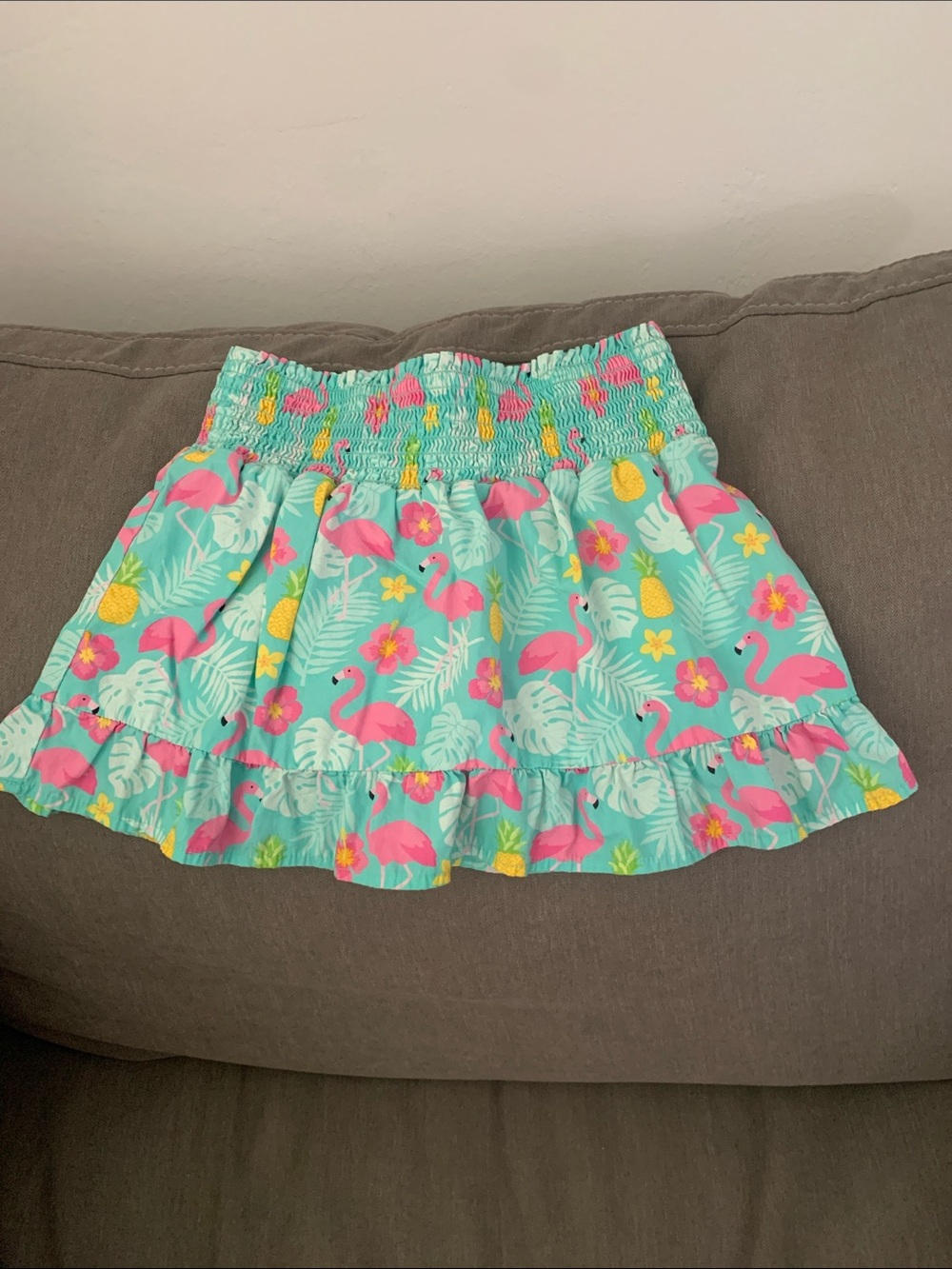 Gymboree Aqua Flamingo Tiered Ruffle Skirt